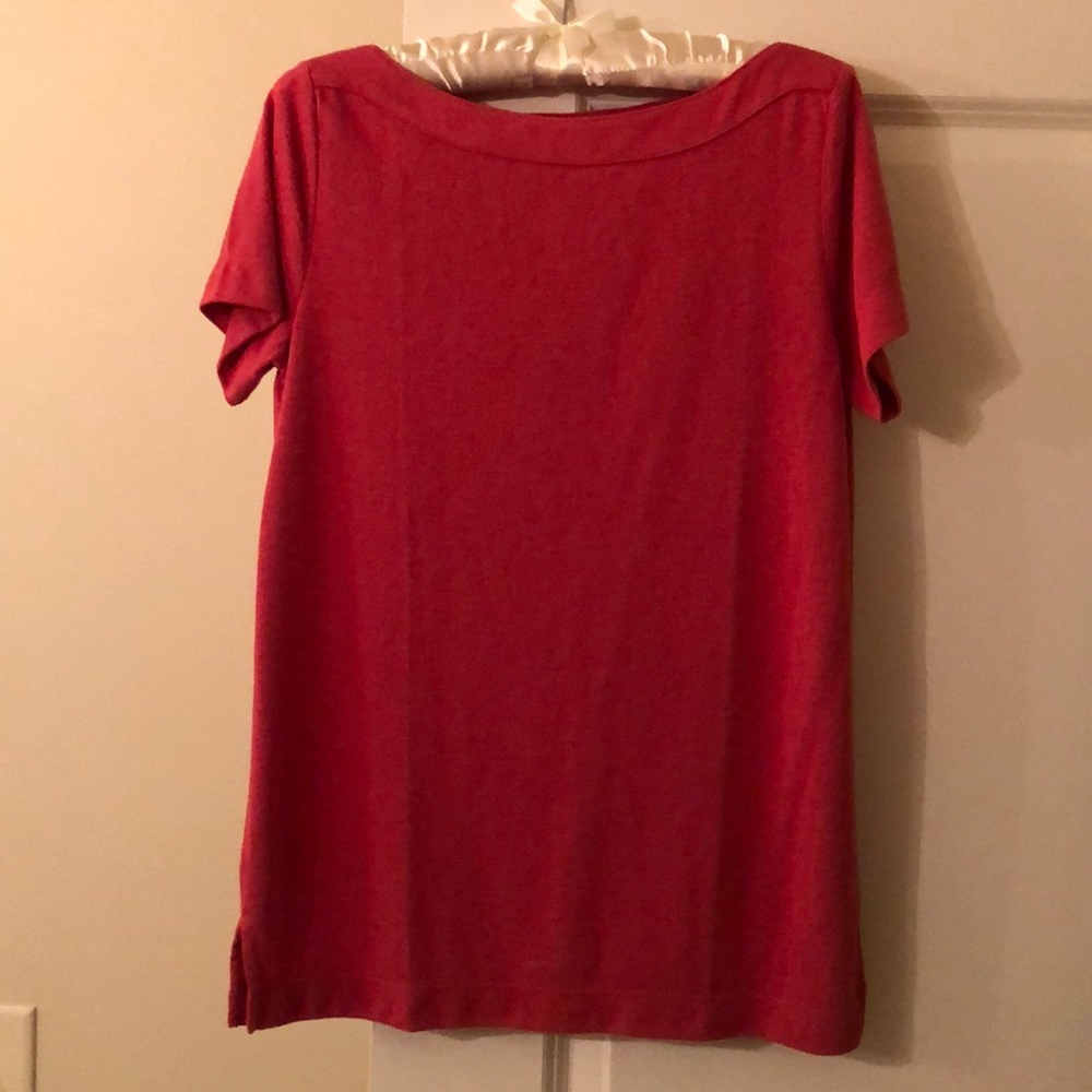 Ann Taylor Loft Coral Boatneck Tee